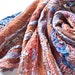 Nuno Felted Wool Scarf Fiber Art Colorful Folk Boho Gypsy Burgundy red blue winter shabby chic OOAK