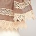 Long Linen Scarf Vintage French Lace Natural Brown Beige chocolate Eco Friendly autumn rustic OOAK