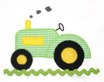 Tractor Applique Design with Ric Rac 144