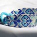 Dutch Blue colors Seed Beadwoven Cuff with Swarovski Elements