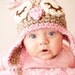 SPECIAL ORDER for Sweetamy Baby Owl Owlette Hat in beige and pink crochet INFANT