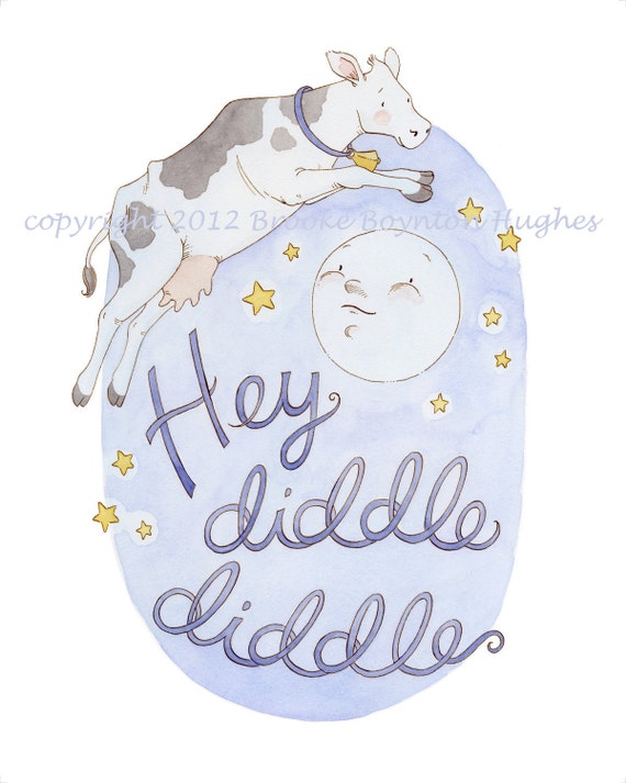 Items similar to Hey Diddle Diddle 8 x 10 art print on Etsy