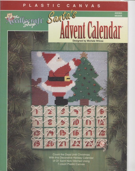 Santa's Advent Calendar in Plastic Canvas by seadancer2u on Etsy