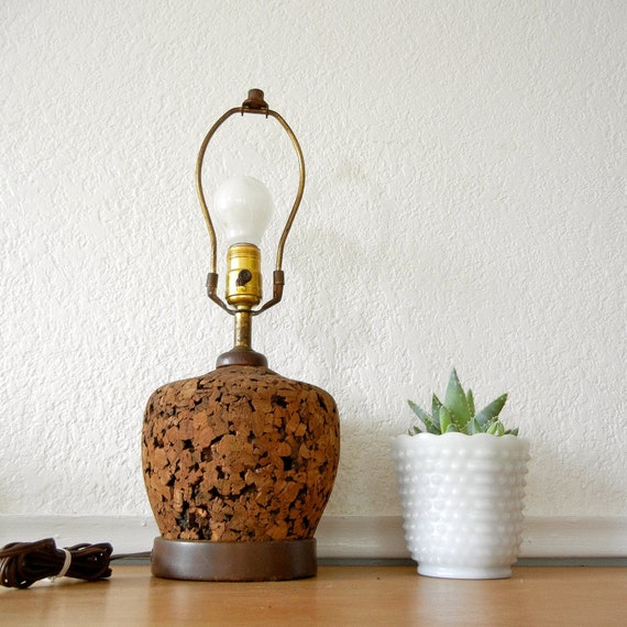 Mid Century Cork Lamp Works