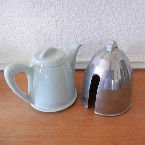 1950s Teapot Chrome & Ceramic EverHot Thermal Teapot