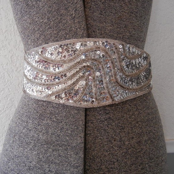 white sequin belt
