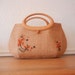 Vintage Purse, Woven Straw Tote Bag with Wood Handles