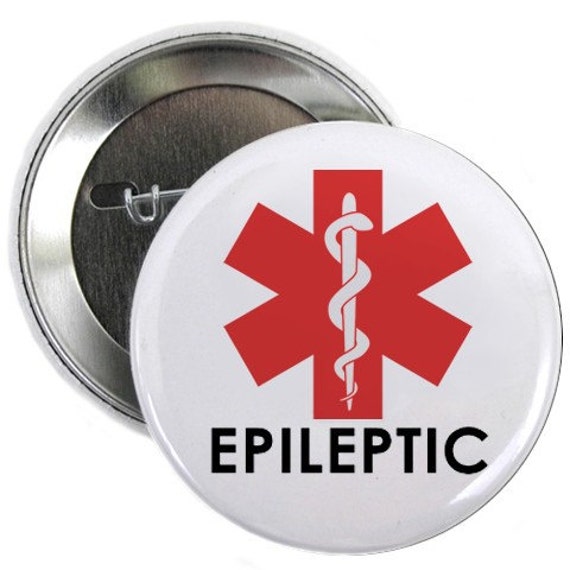 Items similar to Epileptic Medical Alert Symbol Epilepsy Warning Button ...