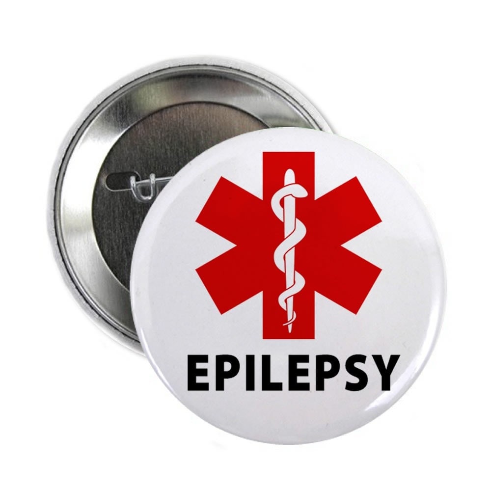 Epilepsy Red Medical Alert Symbol Pinback Button Badge Choose