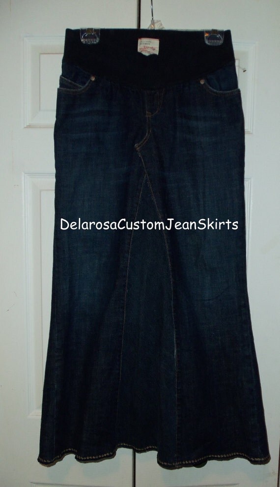 Old Navy brand Maternity long jean skirt by CustomJeanSkirts