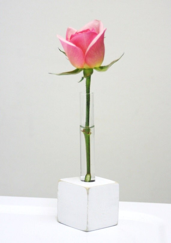 Bud Vase small vase for single flower wedding desk by LynettesArt