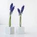 Bud Vases, Set of Two White and Glittery, Small Flower test tube vase. Perfect for a dinner placesetting for Two.