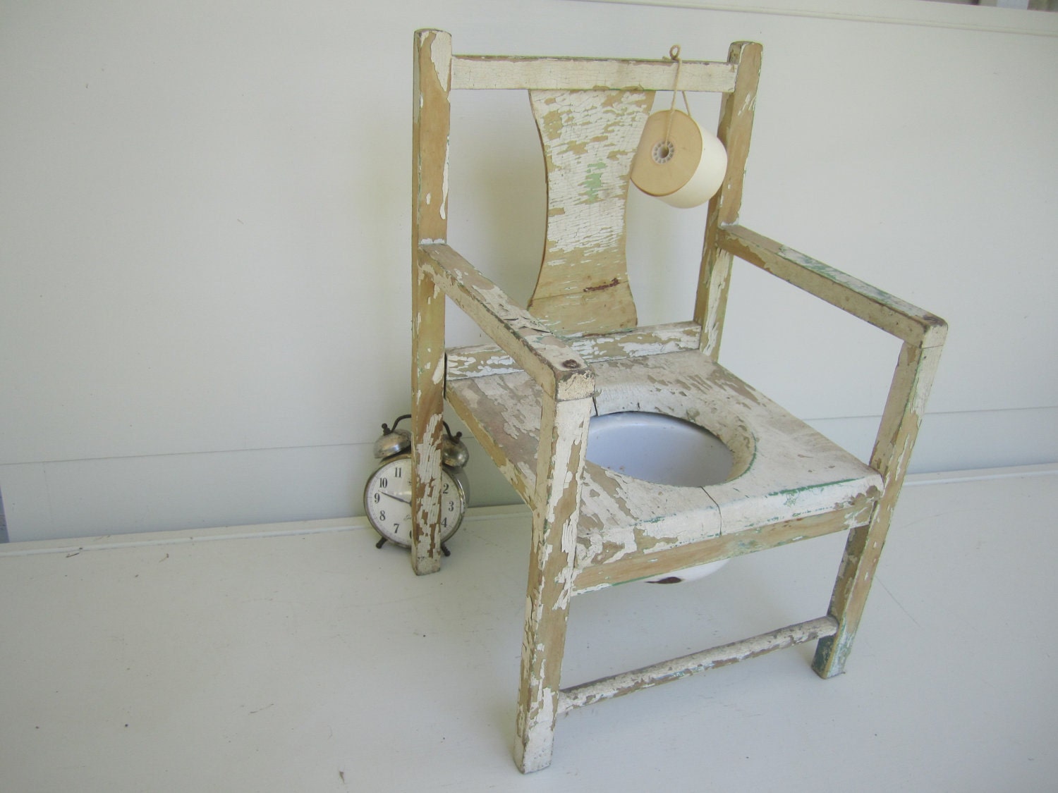 RESERVED for Karen Vintage Wooden Child's Potty Chair