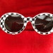 Vintage 60's deadstock mod white and black checkered sunglasses France