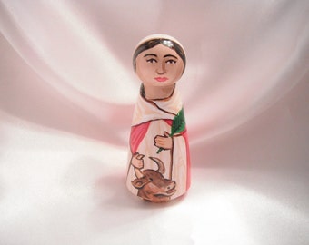 Saint Perpetua - Catholic Saint Wooden Peg Doll Toy - made to order