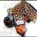 Custom listing for DKG - Camera strap with lens cap pocket and embroidery - Leopard Print