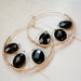 Black Onyx Oval Wrap Hoops Black Onyx Earrings Black Onyx Jewelry