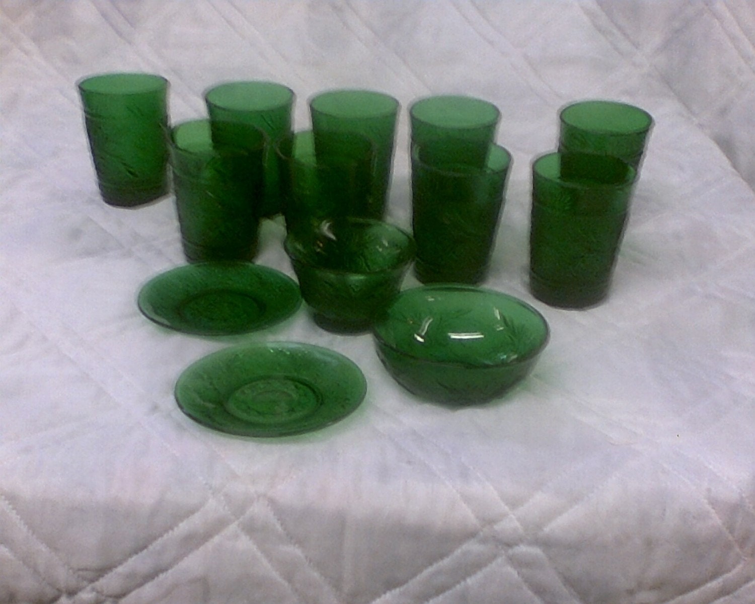 vintage green glassware