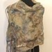 Reserved for M. Green Lizard Nuno Felted Scarf, wrap OOAK Wearable Art Hand Painted