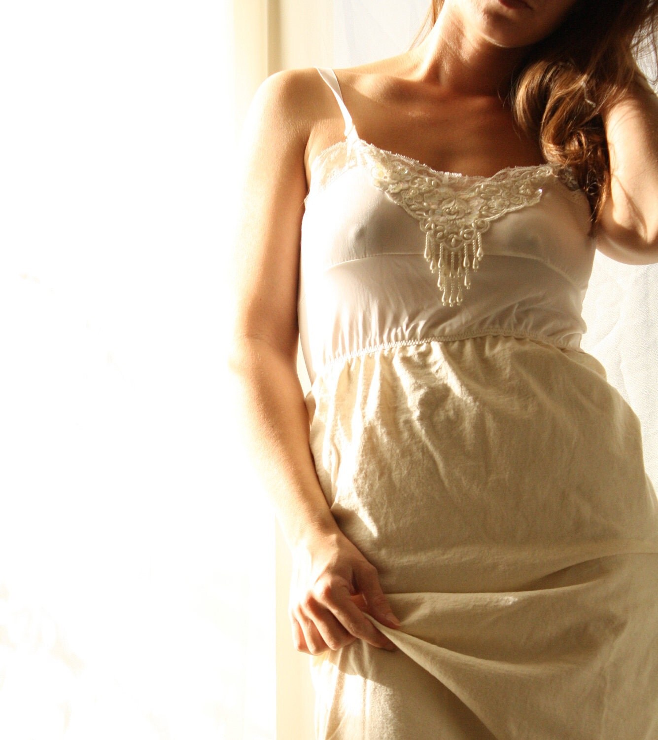 The Organic One Stunning Revived Vintage Slip Sweater Dress