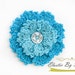 Crochet Flower Applique - Teal/Aqua Crochet Flower for Baby Headbands and Clips (Melissa)