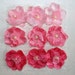 Set of 9 Pink Chiffon and Lace FABRIC FLOWERS 3 Shades Great for Headbands Brooch Shoe Clip Hair Clip Photography prop