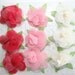 ROSES FABRIC FLOWERS Set of 9 White Pink and Red Chiffon and Tulle Headbands Brooch Shoe Clip Hair Clip Flower Pin Valentine