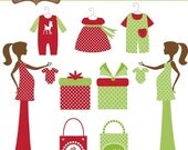 Chic Christmas Mom-to-Be Clip Art Il_170x135