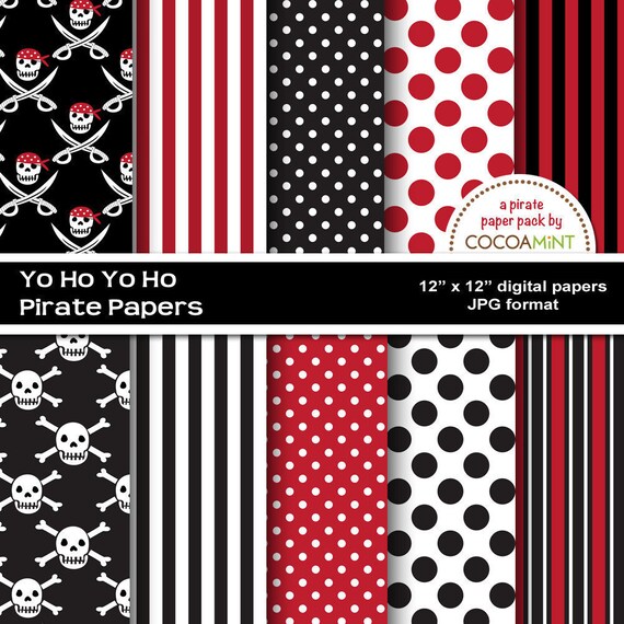 Yo Ho Yo Ho Pirate Digital Papers Il_570xn