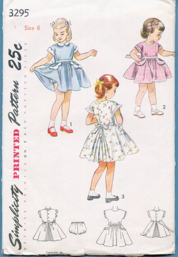 Vintage Sewing Pattern Girls Childs Childrens Dress Flared