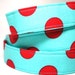 Dog Leash - Cherry Sky - Red and Aqua Blue Polka Dot