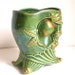 Green Vase, Vintage Vase, Fruit, Peaches, Cherries, Art Pottery, Home Decor, Gold, High Relief, Ceramics, 1940's, SALE