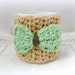 Crochet Cup Cozy Crochet Bow in Mint Green