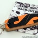 Recycled Skateboard Keychain No.113 - Old School "Pig" shape