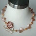 RESERVED - Elegant Cocktail Necklace, Party Necklace, Holiday Necklace, Mother Of The Bride Necklace, Repurposed Rose Brooch, Peach Coral