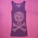 Purple and Leopard, Skull and Crossbones, Size S, Girl/Woman Pirate Tank Top. FREE SHIPPING in USA