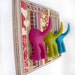 Dog Leash Holder - Triple Tail - Sublime Stripes - Personalize it with Optional Letter Tiles