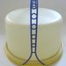1970s Vintage Yellow Color Block Tupperware Round Cake Carrier