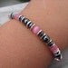 BRACELET SALE- Pink and Hematite Bracelet, Hematite Beads, and Pink Cats Eye Beads