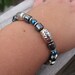 BRACELET SALE- Hematite Metallic Blue and Silver Bracelet