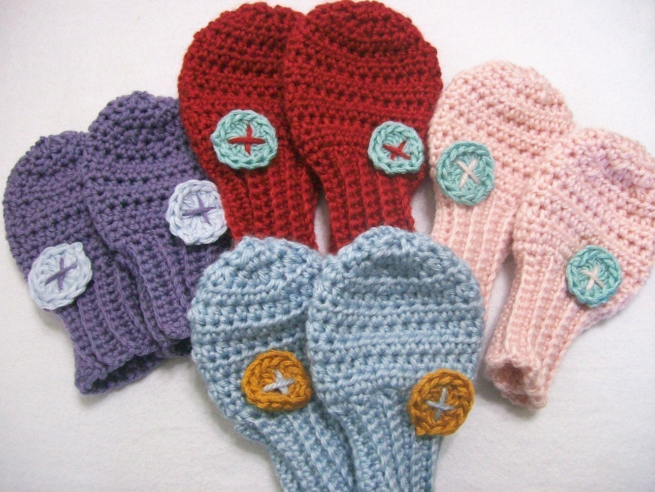 Crochet Pattern Thumbless Baby Mittens Sweet Little