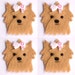 Set of 4 Handmade Felt Applique Yorkshire
