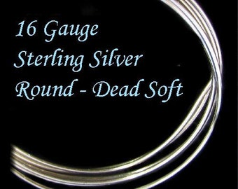 Sterling Silver Wire - 16 Gauge - Dead Soft- Round - 2 Ft - DS16S2