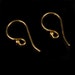 5 Pair - 24K Vermeil Gold French Hook Earwires - Classic Single Ball - E213a