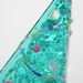 Stained Glass Christmas Tree Suncatcher Green w/ Glass Seed Bead Garland and Pink Cabochon Decorations
