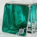 Stained Glass Box for Jewelry Teal 3x3 w/ Silver-plated Apple Blossom Flower Handmade OOAK