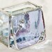 Stained Glass Jewelry Box Lavender Purple 2x2 Engagement Ring Box w/ four Rose Flower Beads Wedding Ceremony Handmade