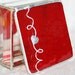 Stained Glass Box Cherry Red 3x3 w/ Pewter-cast Scrolled Heart Handmade Valentines Day