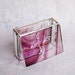Stained Glass Box Wine Baroque 3x4 w/ a Pewter-cast Fleur de Lys Burgundy Mauve Hand-crafted OOAK