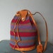 Vintage ETHNIC Tapestry/Leather BUCKET BAG